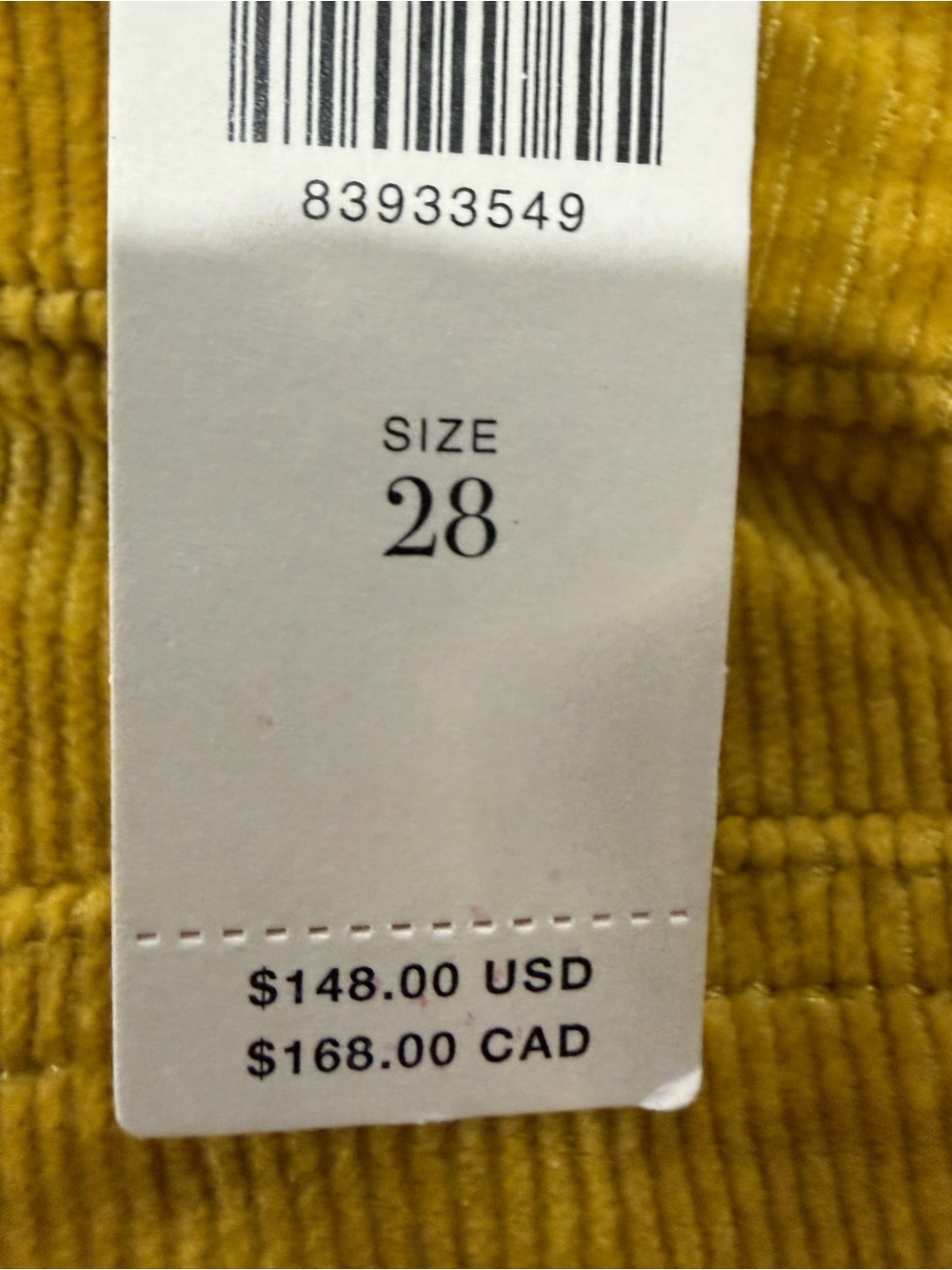 Pilcro Mustard Corduroy Flare Pants - Picture 6 of 6